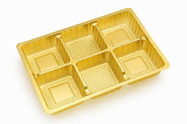 Pralinenblister für 6 Pralinen goldblister